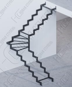 Г-образная с забежными ступенями