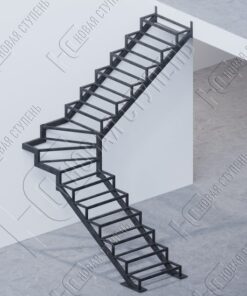 Г-образная с забежными ступенями